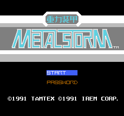Metal Storm title screen for NES
